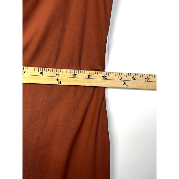 Meshki Thin Strap Bodycon Mini Dress Terracotta Stretch Lined Size Medium - Picture 4 of 9